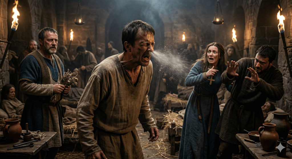 representação peste bubônica - Saúde medieval