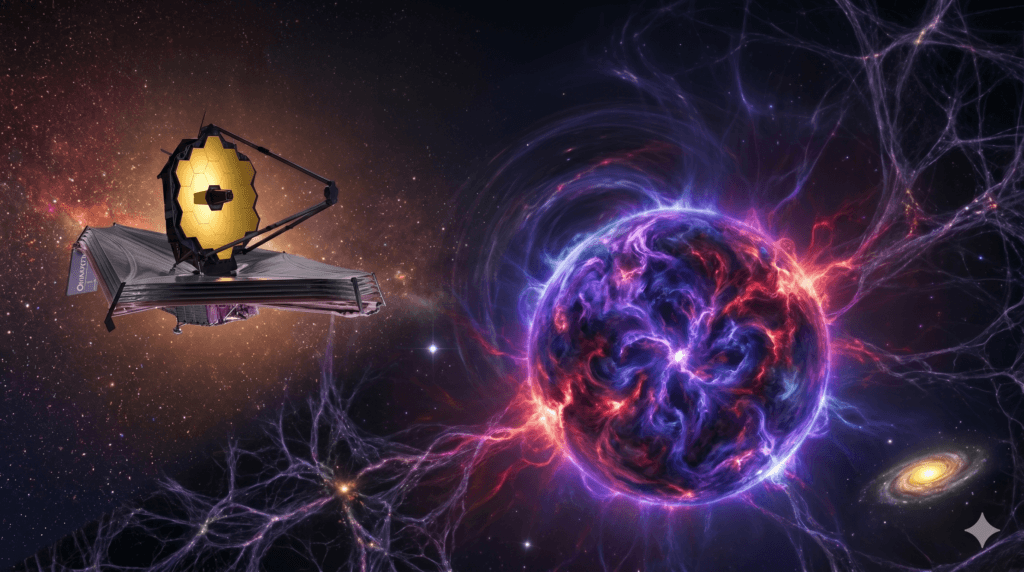 James webb analisando estrela de matéria escura