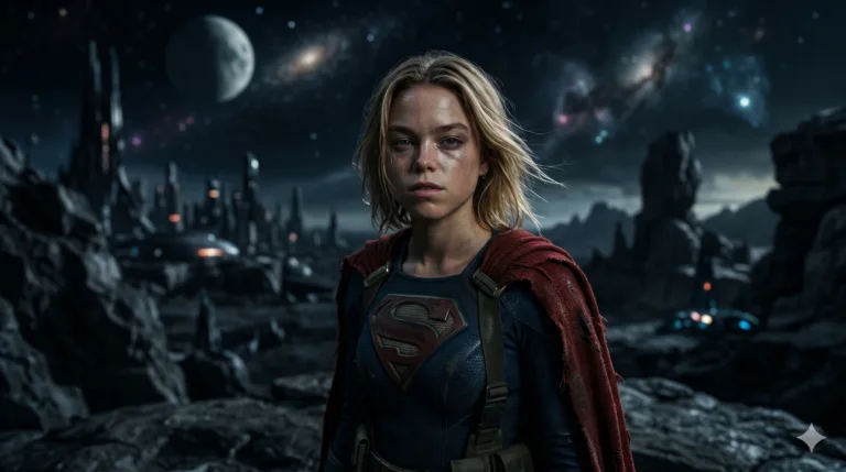 Milly Alcock como Supergirl em um cenário sci-fi brutal, representando o novo tom da DC.